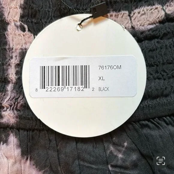 NWT Nordstrom Boho Me XL Ombré Tiered Pink, Black Tie Dye Strapless Maxi Dress - Picture 4 of 12